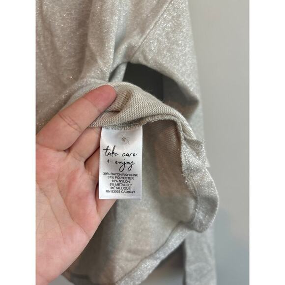 NWT NIC+ZOE Everyday Sparkle Top In Neutral Mix Size Large - Picture 4 of 5